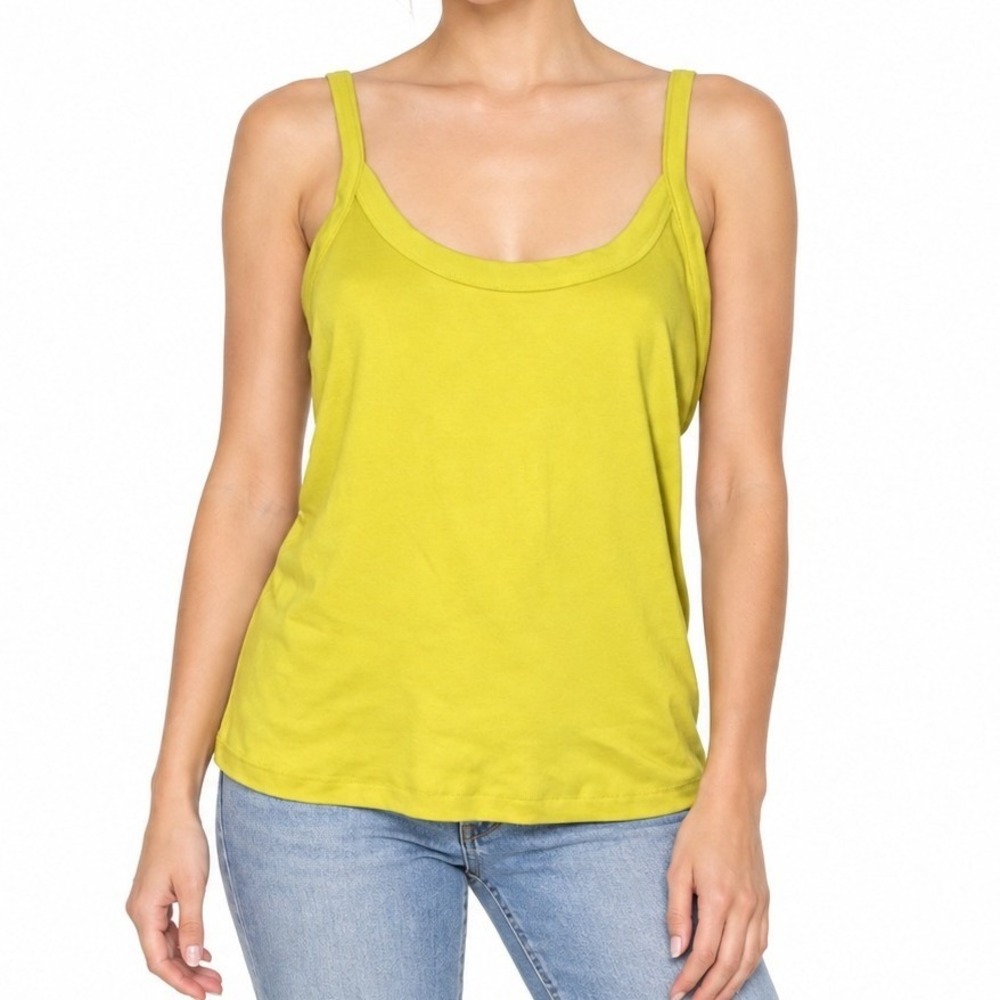 Wild Fable Tank Top Womens XXL Green Apple Ribbed Cami Scoop Neck Stretch New